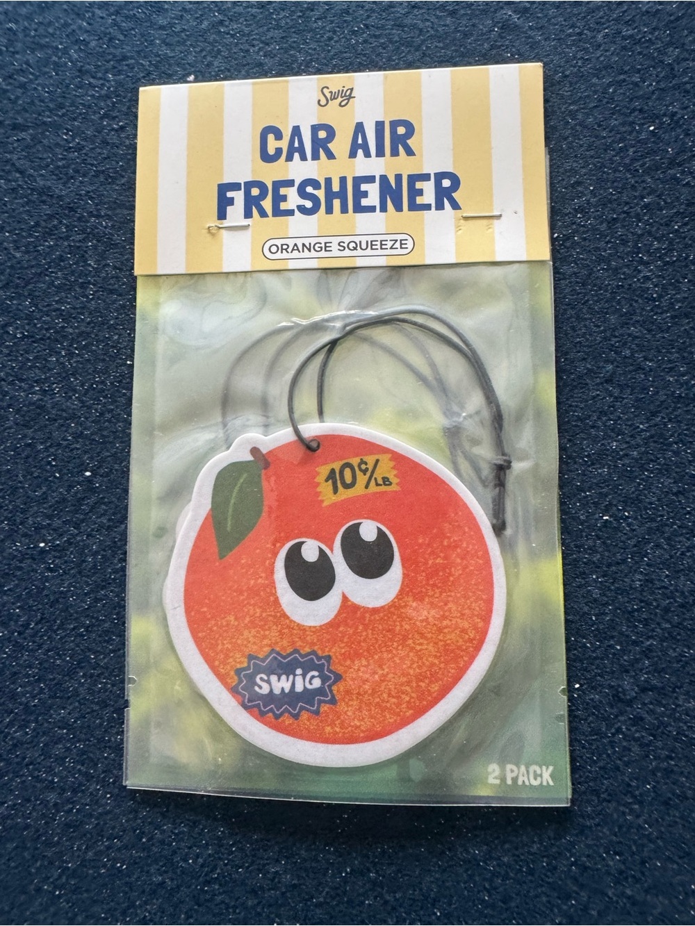 Swig Orange Squeeze Car Air Freshener - Cute Orange Design🍊2 Pack-GET THEM HERE